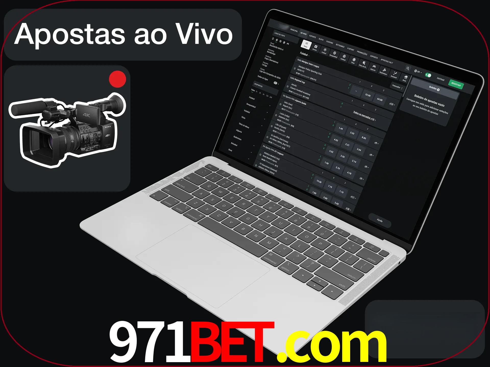 Aposte em formato ao vivo em nosso site.